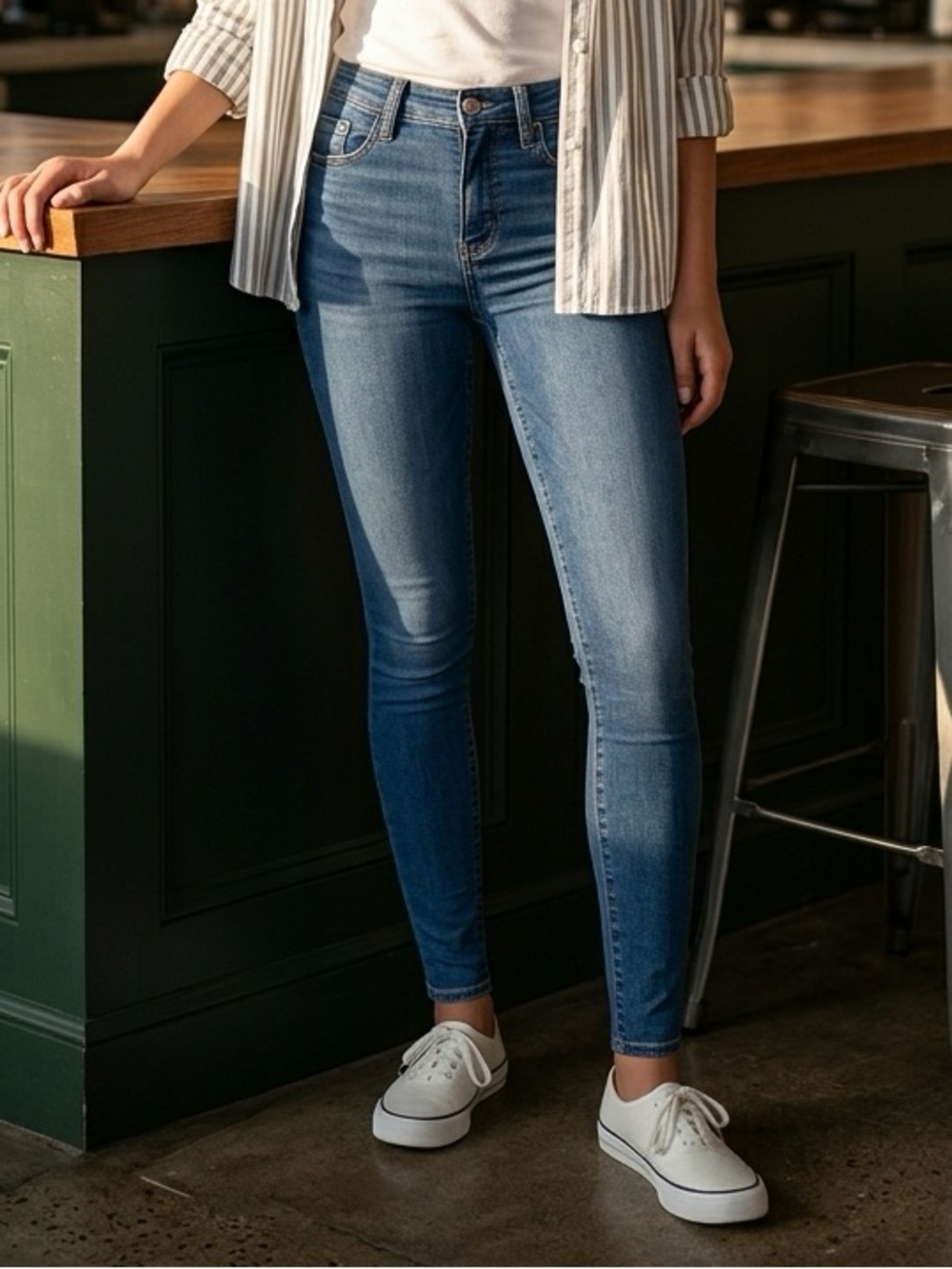 EUC American Eagle Outfitters Women’s Sky High Jeggings Denim Blue Jeans Size 4